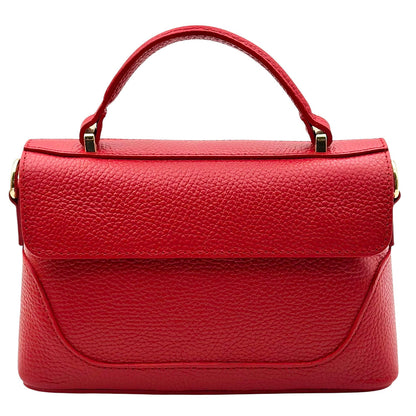 Maristella Italian Cow Leather Mini Top Handle Bag - Made In Italy