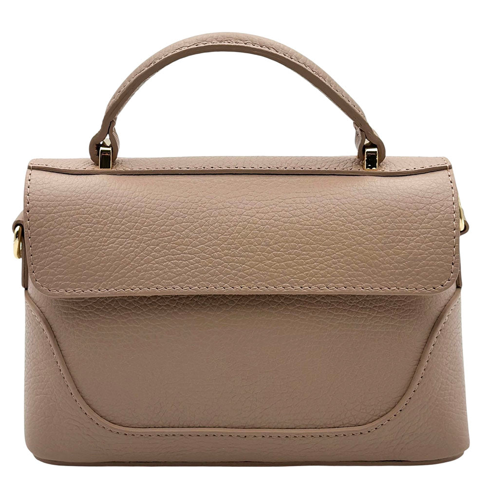 Maristella Italian Cow Leather Mini Top Handle Bag - Made In Italy