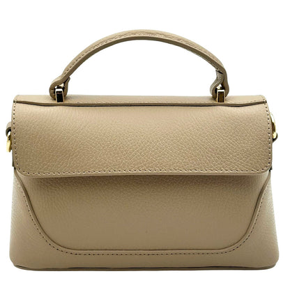 Maristella Italian Cow Leather Mini Top Handle Bag - Made In Italy