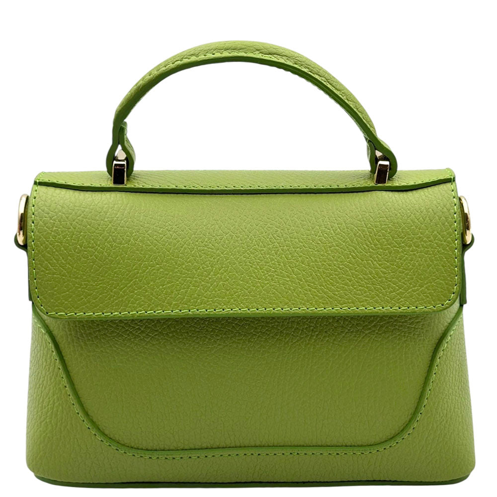 Maristella Italian Cow Leather Mini Top Handle Bag - Made In Italy
