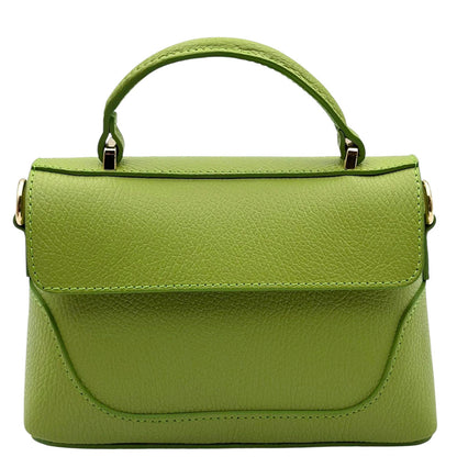Maristella Italian Cow Leather Mini Top Handle Bag - Made In Italy