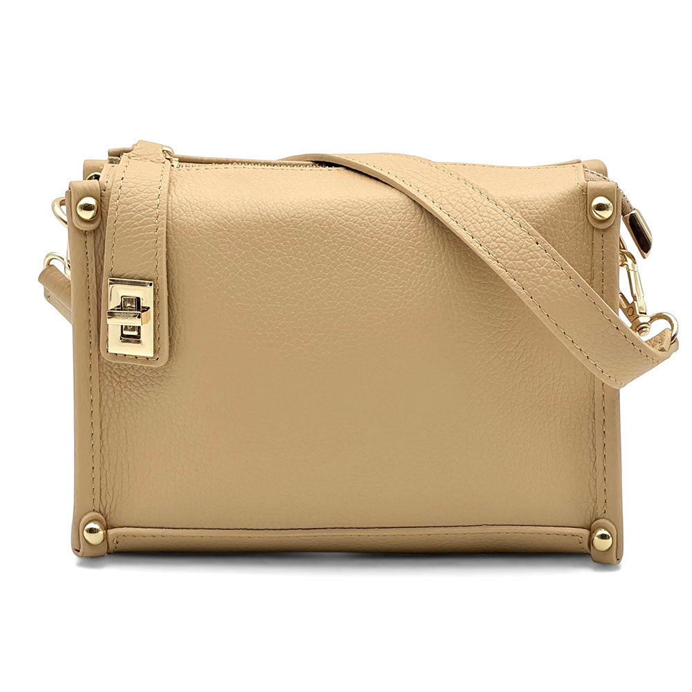 Cipressino Italian Cow Leather Mini Crossbody Bag - Made In Italy