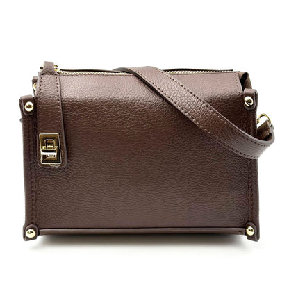 Cipressino Italian Cow Leather Mini Crossbody Bag - Made In Italy