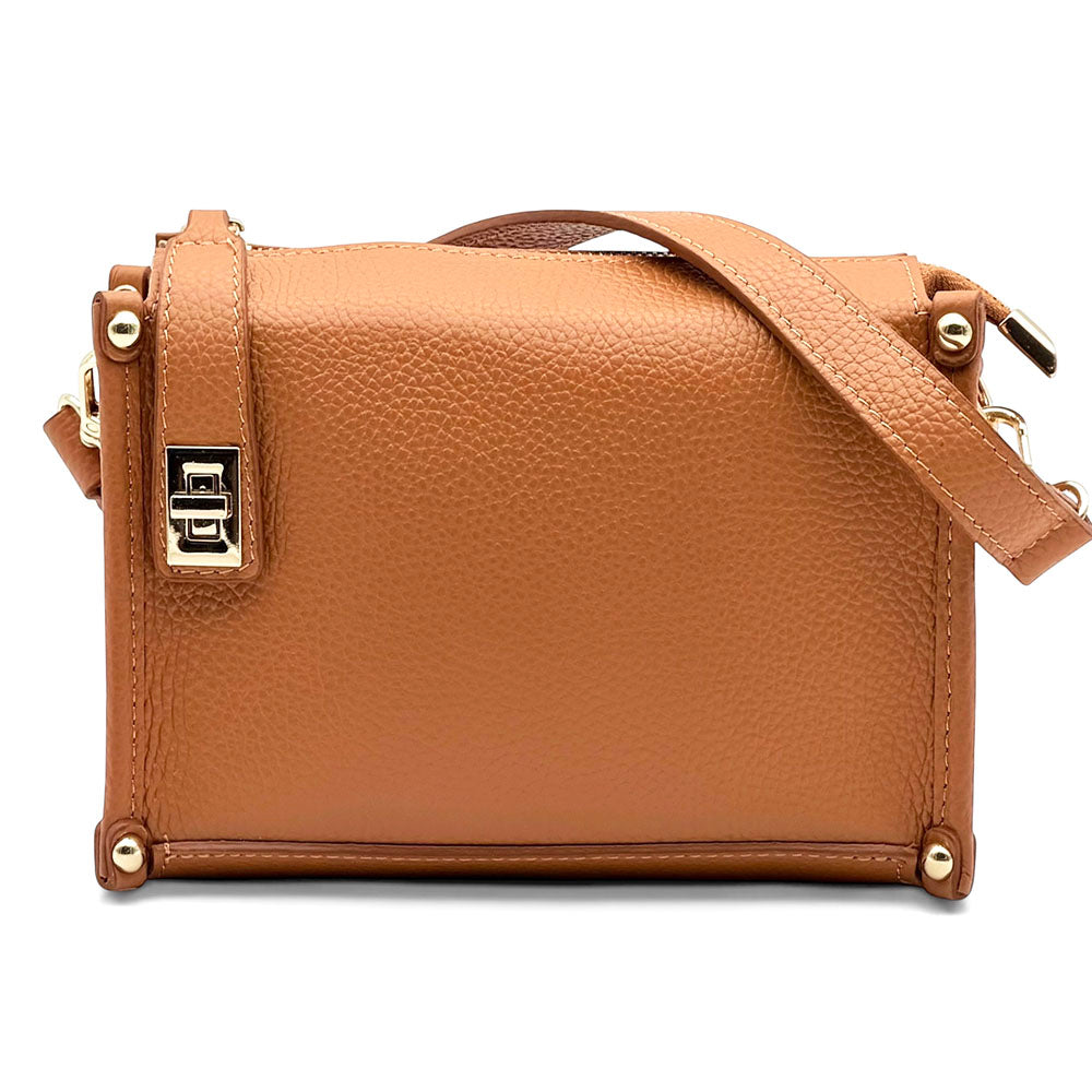 Cipressino Italian Cow Leather Mini Crossbody Bag - Made In Italy