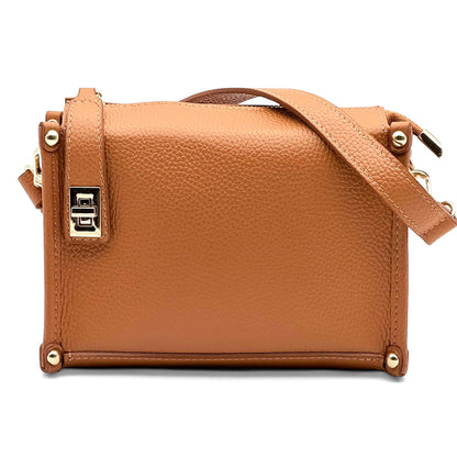 Cipressino Italian Cow Leather Mini Crossbody Bag - Made In Italy