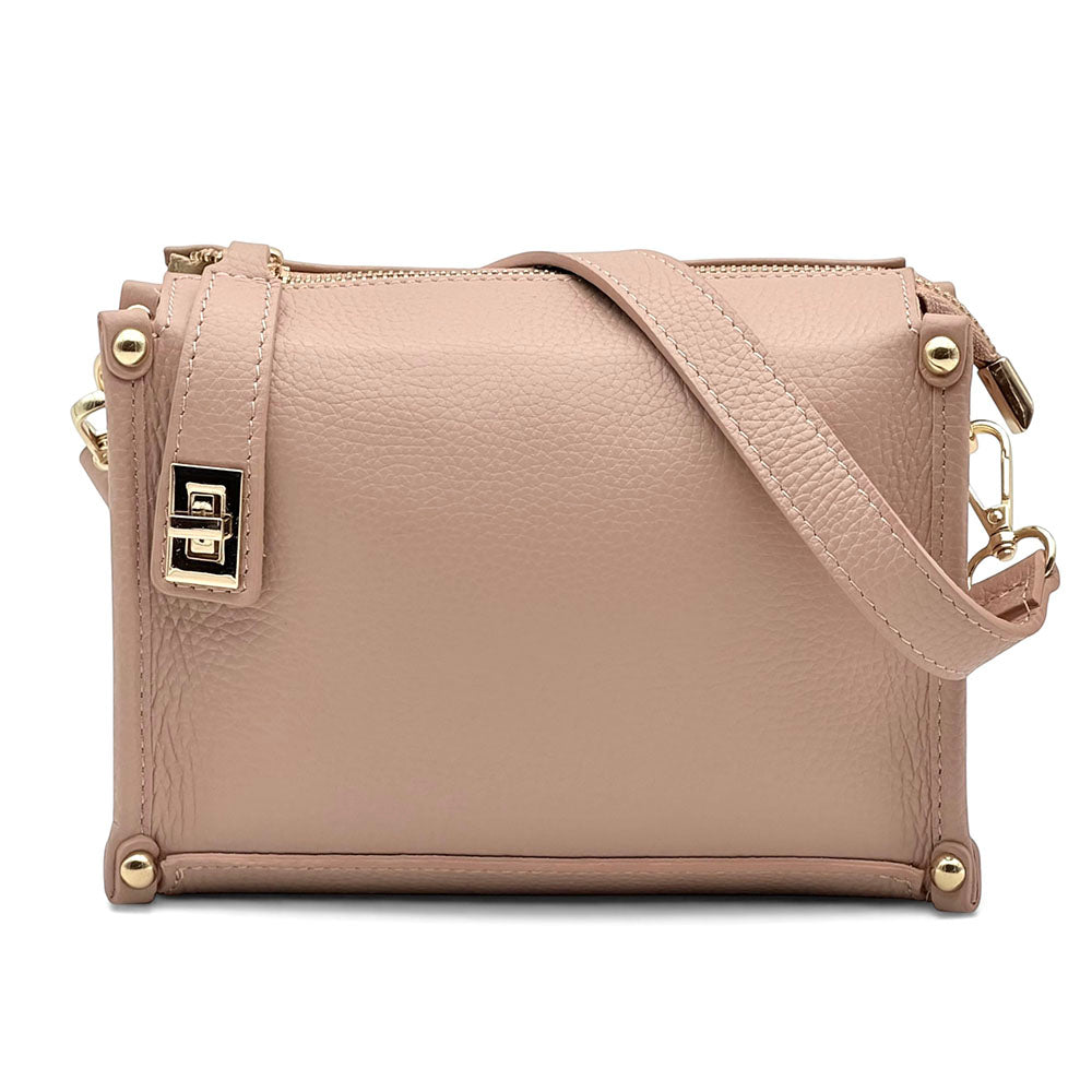 Cipressino Italian Cow Leather Mini Crossbody Bag - Made In Italy