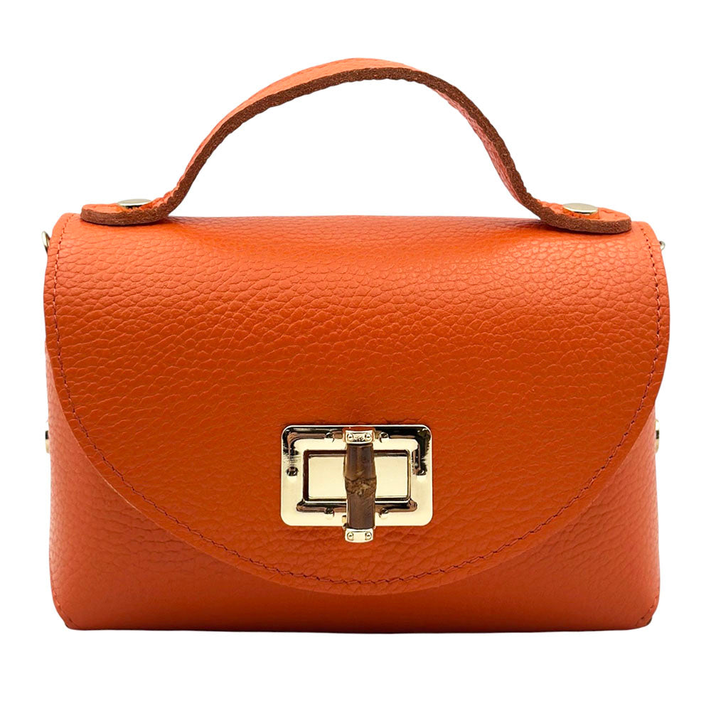 Lorenetta Cow Leather Mini Top Handle Bag - Made in Italy