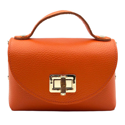 Lorenetta Cow Leather Mini Top Handle Bag - Made in Italy