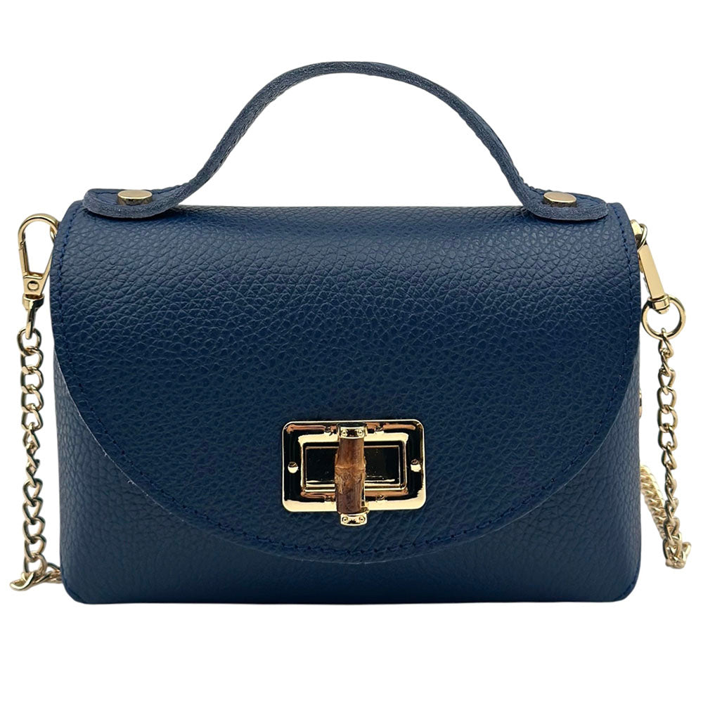 Lorenetta Cow Leather Mini Top Handle Bag - Made in Italy