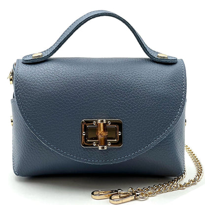 Lorenetta Cow Leather Mini Top Handle Bag - Made in Italy