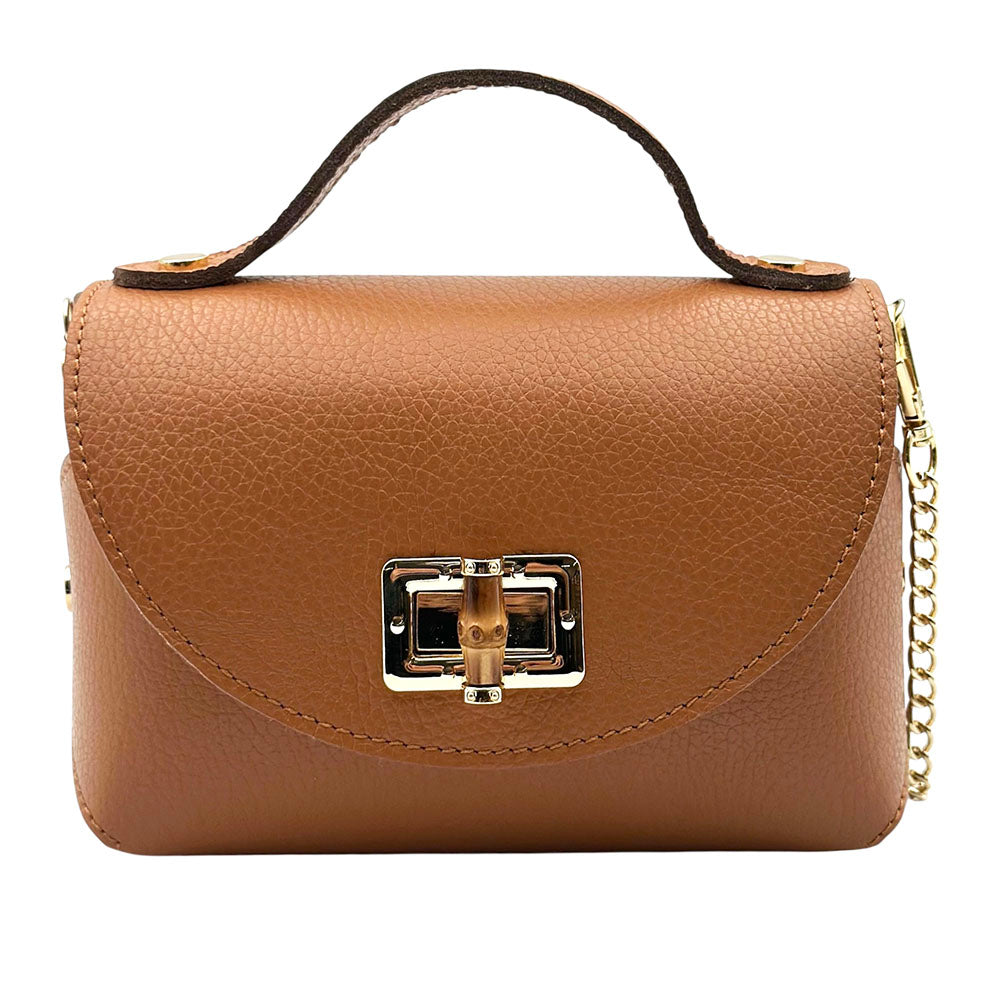 Lorenetta Cow Leather Mini Top Handle Bag - Made in Italy