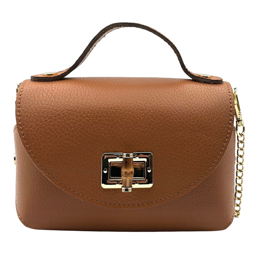 Lorenetta Cow Leather Mini Top Handle Bag - Made in Italy