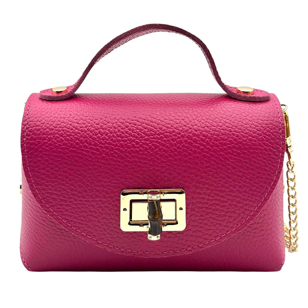 Lorenetta Cow Leather Mini Top Handle Bag - Made in Italy