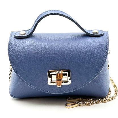 Lorenetta Cow Leather Mini Top Handle Bag - Made in Italy