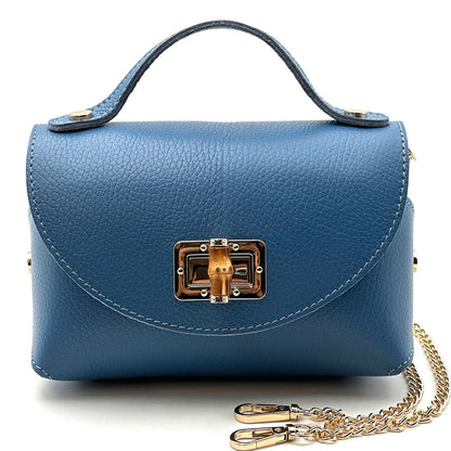Lorenetta Cow Leather Mini Top Handle Bag - Made in Italy