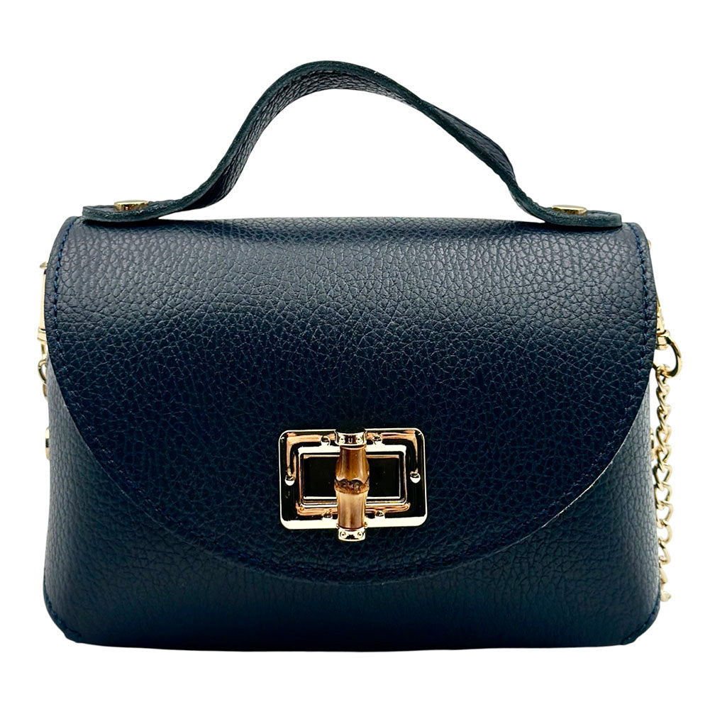 Lorenetta Cow Leather Mini Top Handle Bag - Made in Italy
