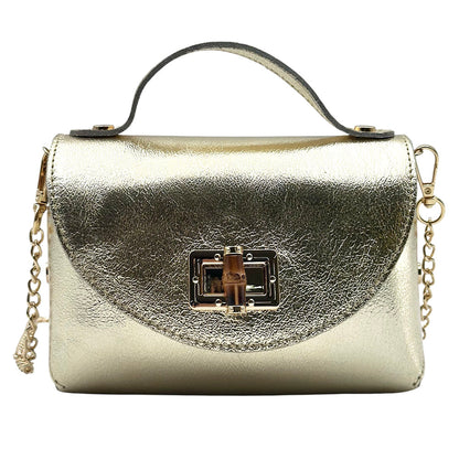 Lorenetta Cow Leather Mini Top Handle Bag - Made in Italy