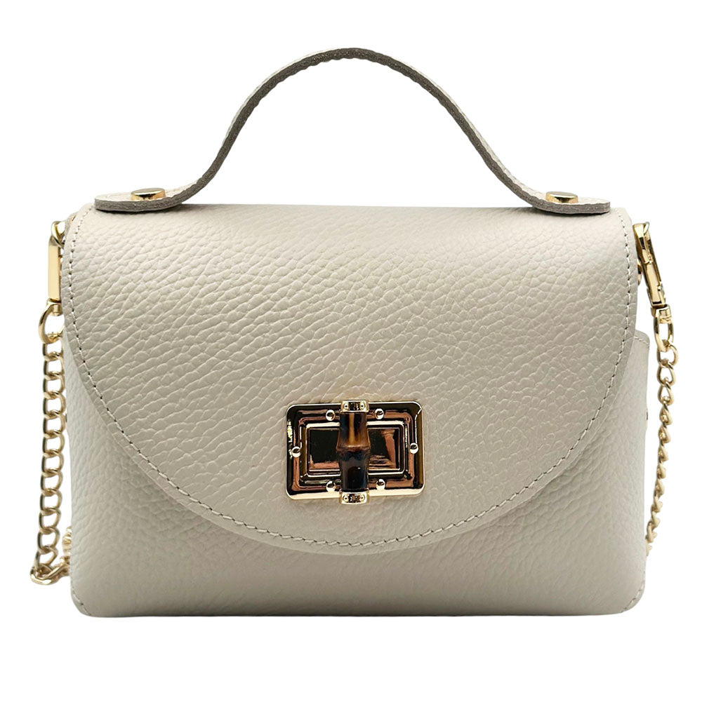 Lorenetta Cow Leather Mini Top Handle Bag - Made in Italy