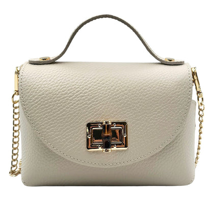 Lorenetta Cow Leather Mini Top Handle Bag - Made in Italy