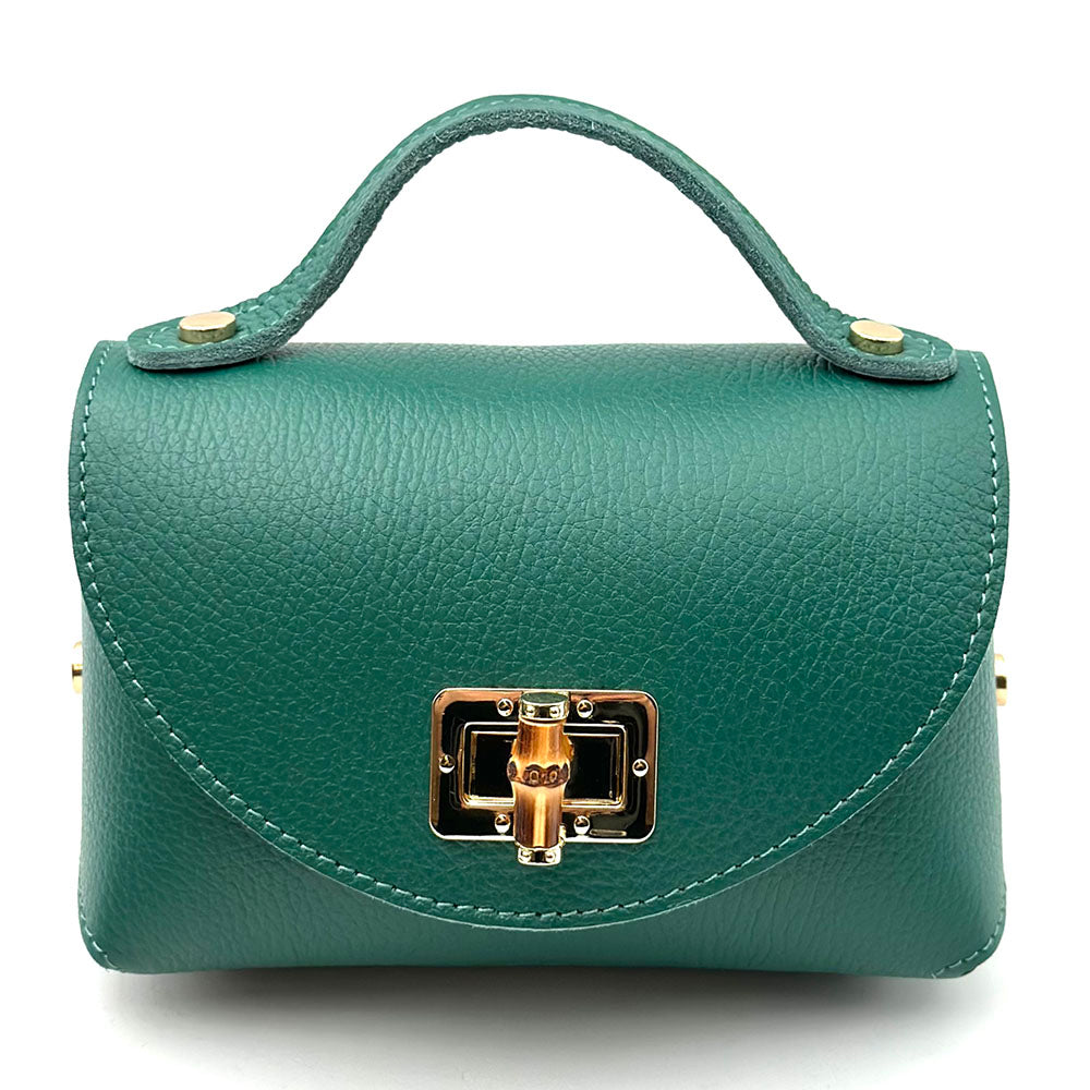 Lorenetta Cow Leather Mini Top Handle Bag - Made in Italy
