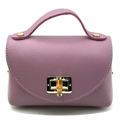 Lorenetta Cow Leather Mini Top Handle Bag - Made in Italy