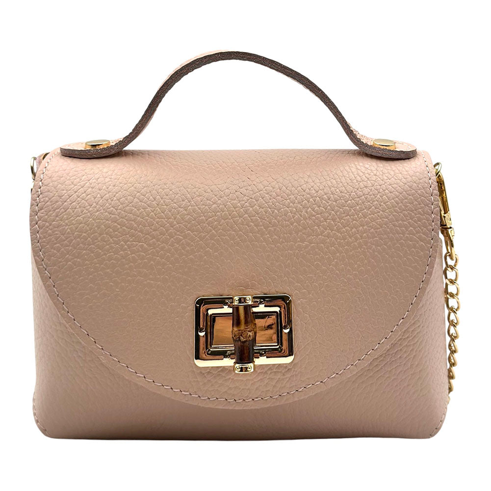 Lorenetta Cow Leather Mini Top Handle Bag - Made in Italy