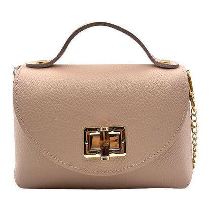 Lorenetta Cow Leather Mini Top Handle Bag - Made in Italy