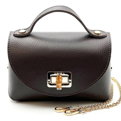 Lorenetta Cow Leather Mini Top Handle Bag - Made in Italy