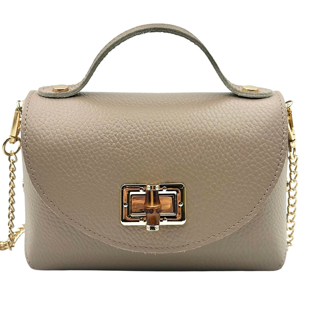 Lorenetta Cow Leather Mini Top Handle Bag - Made in Italy