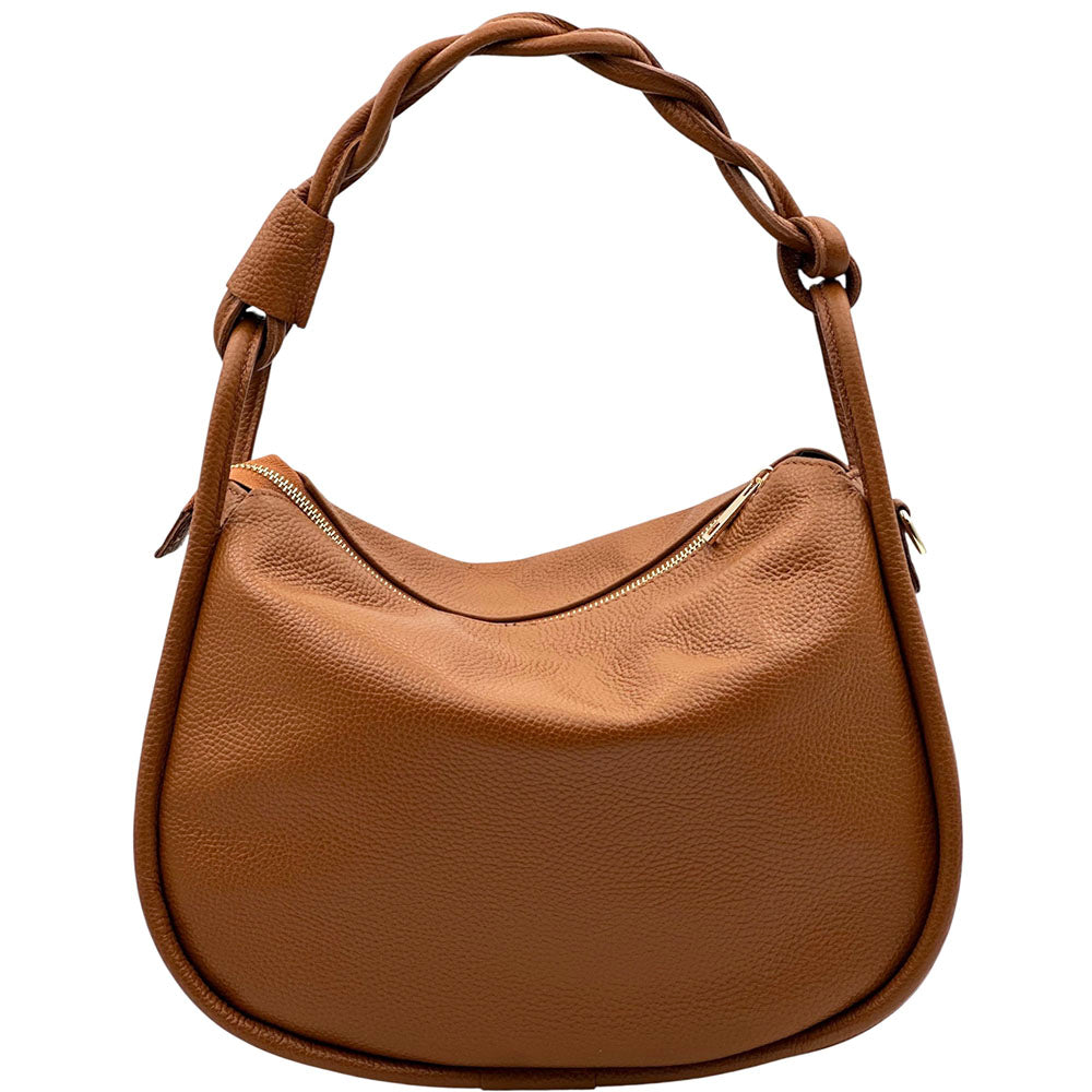 Alina Italian Leather Hobo Bag - Made In Italy