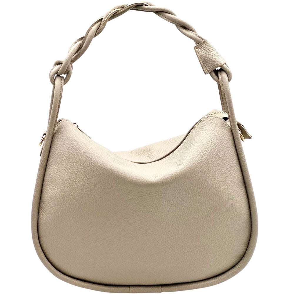 Alina Italian Leather Hobo Bag - Made In Italy
