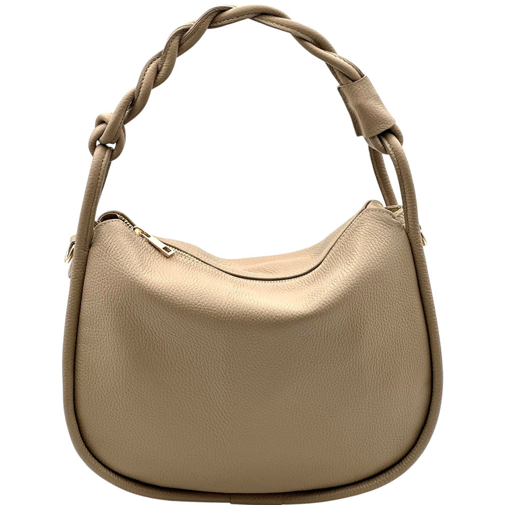 Alina Italian Leather Hobo Bag - Made In Italy