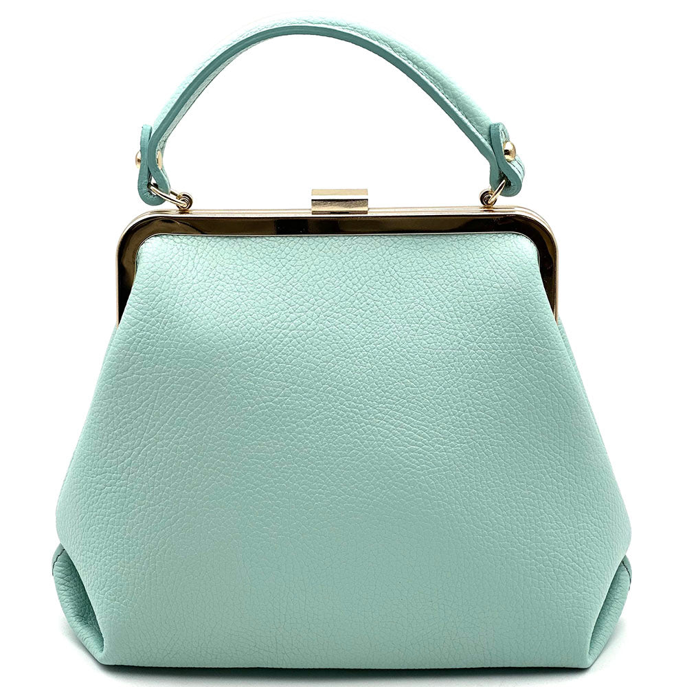 Adelina Cow Leather Frame Handbag - Made In Italy
