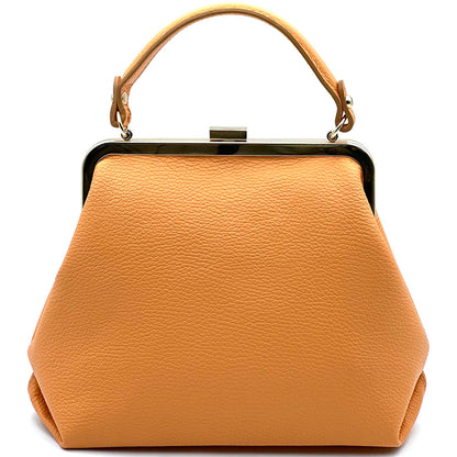 Adelina Cow Leather Frame Handbag - Made In Italy