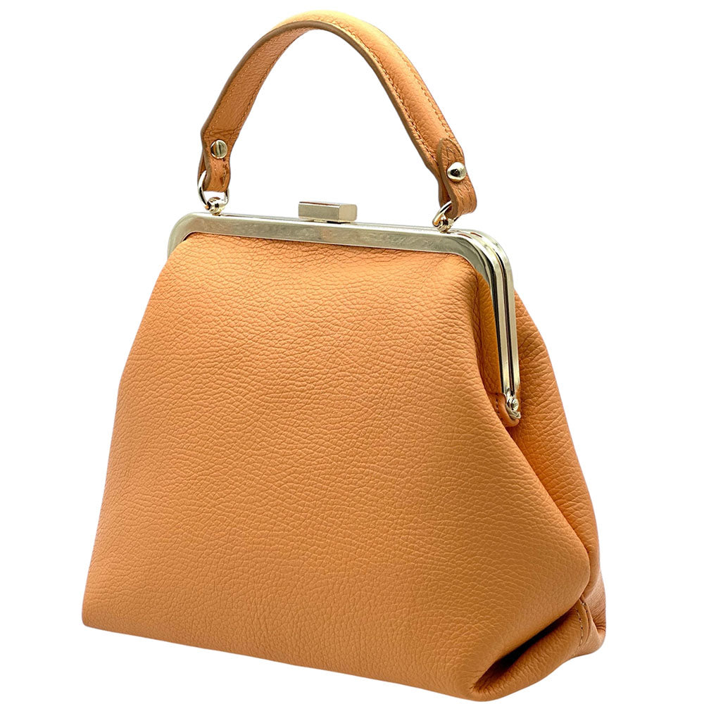 Adelina Cow Leather Frame Handbag - Made In Italy