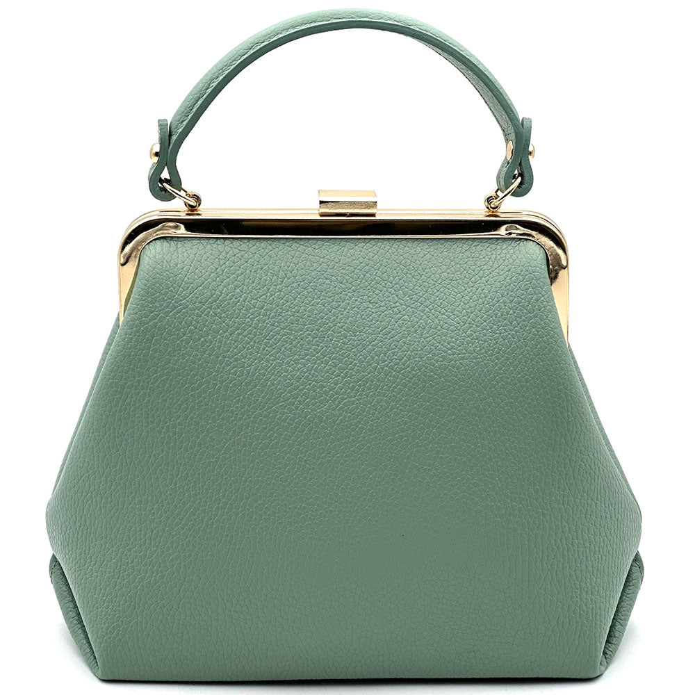 Adelina Cow Leather Frame Handbag - Made In Italy
