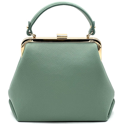 Adelina Cow Leather Frame Handbag - Made In Italy