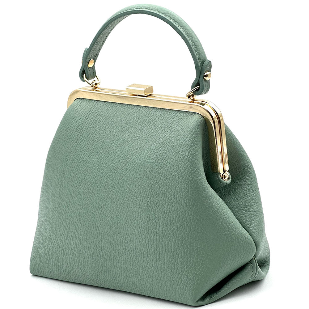 Adelina Cow Leather Frame Handbag - Made In Italy