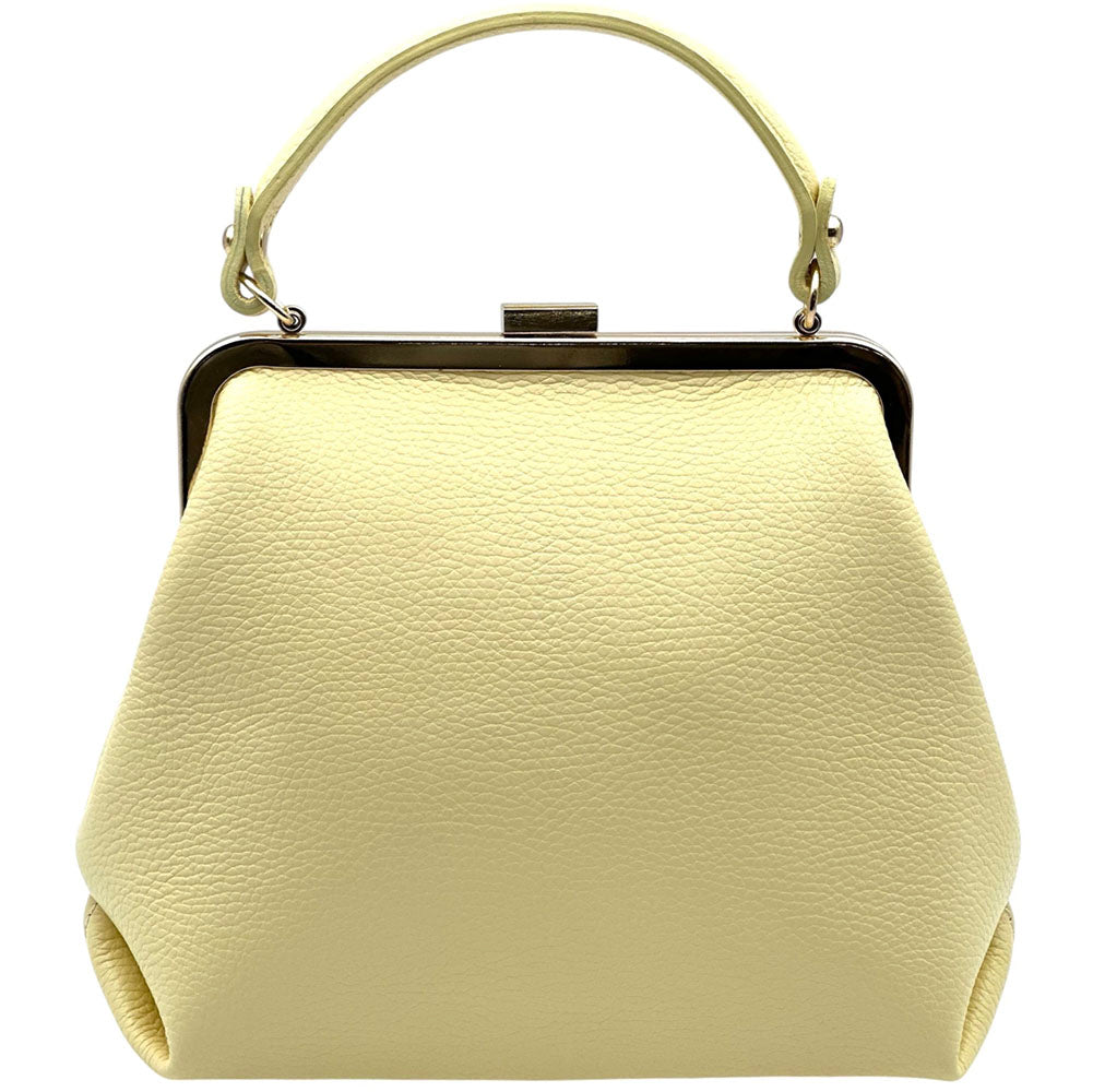 Adelina Cow Leather Frame Handbag - Made In Italy