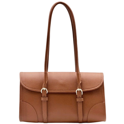 Avelina Cow Leather Shoulder Bag - Made In Italy