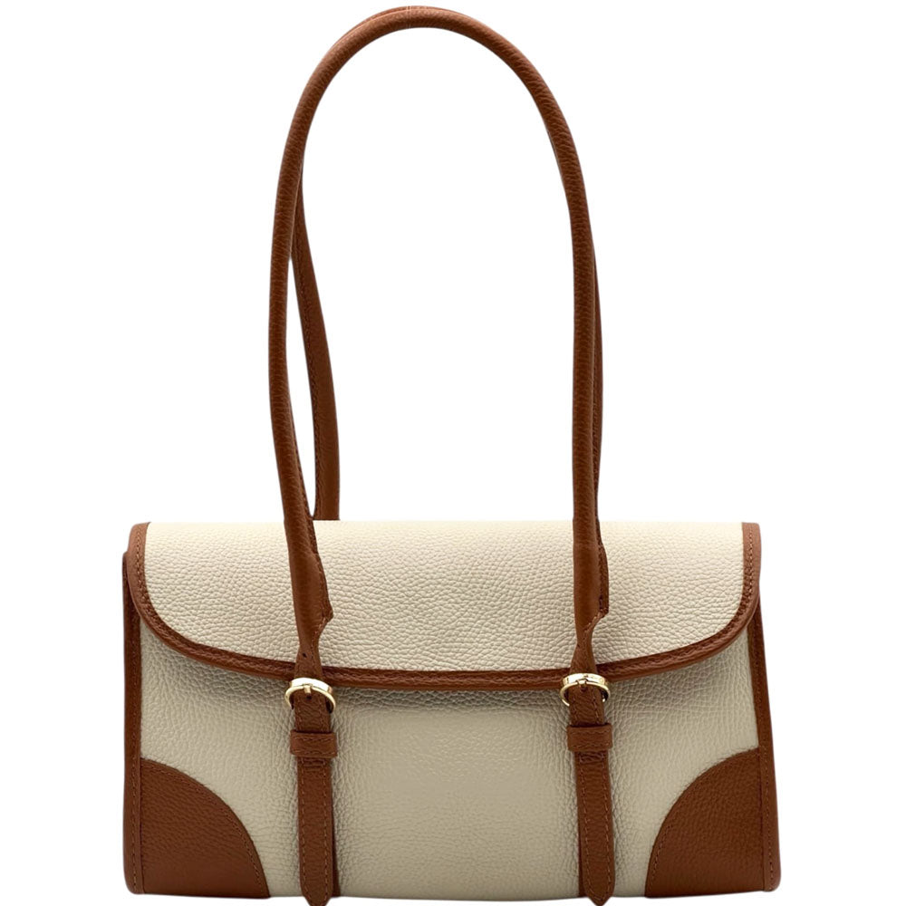 Avelina Cow Leather Shoulder Bag - Made In Italy