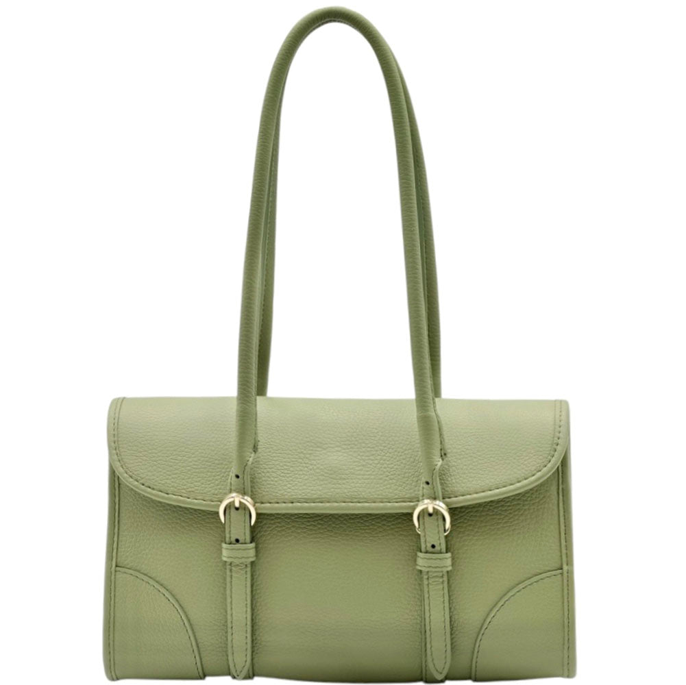 Avelina Cow Leather Shoulder Bag - Made In Italy
