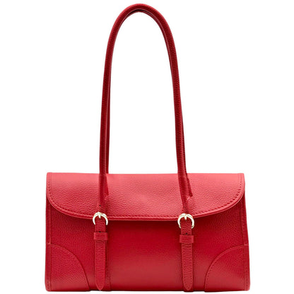 Avelina Cow Leather Shoulder Bag - Made In Italy