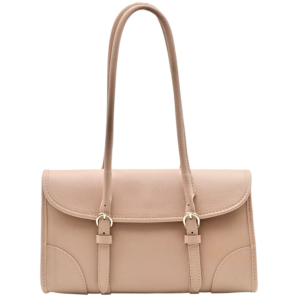 Avelina Cow Leather Shoulder Bag - Made In Italy