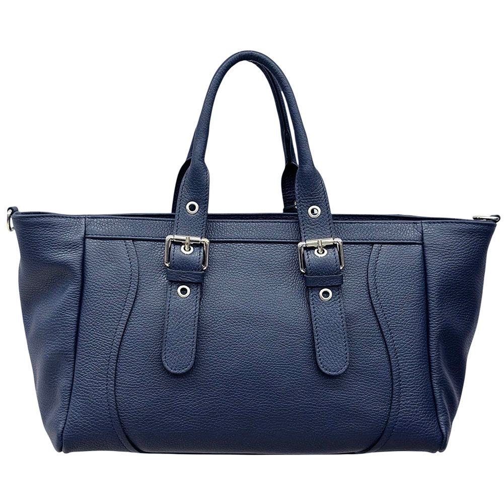 Adelvira Large Italian Cow Leather Tote Bag - Made In Italy