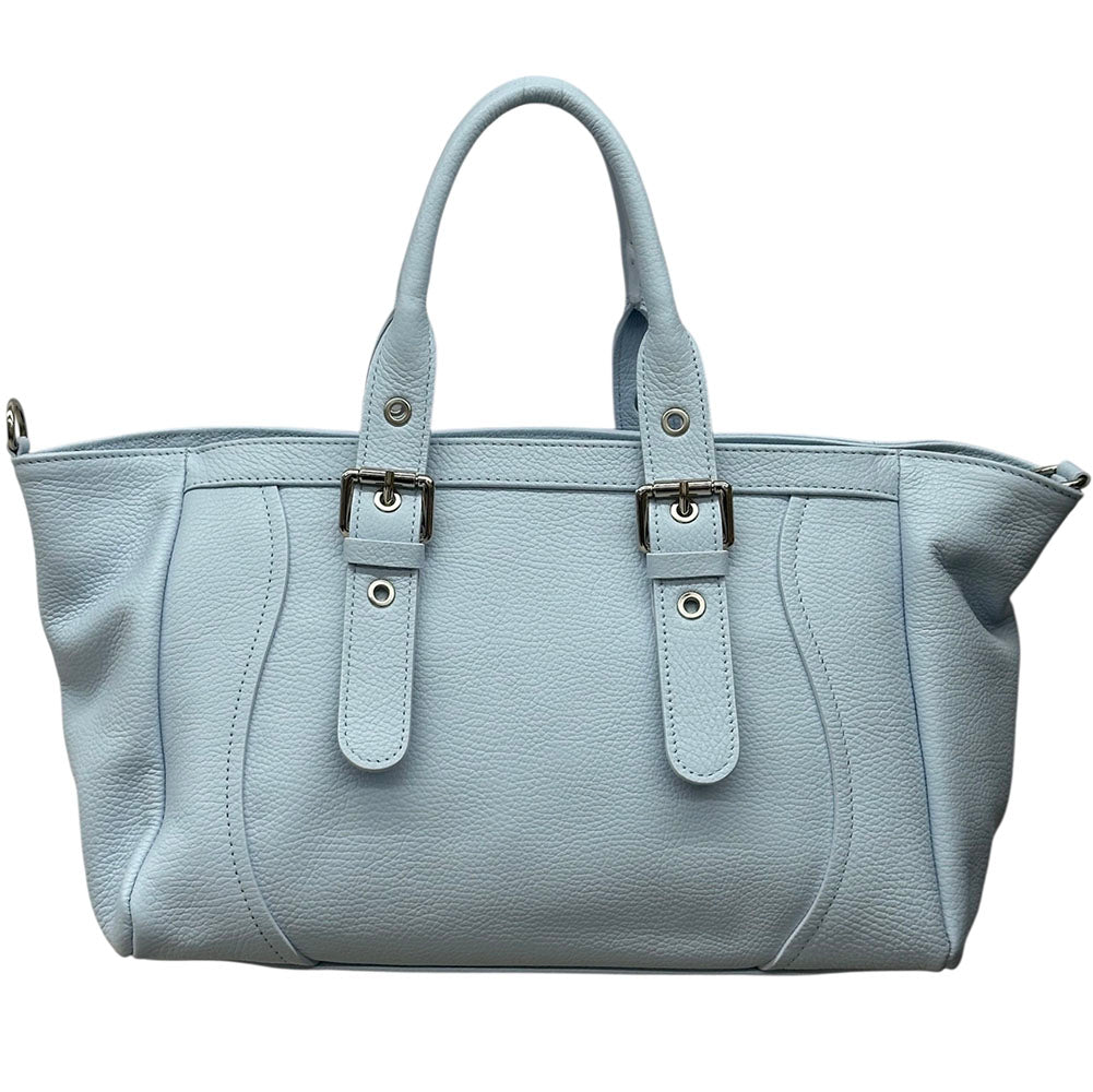 Adelvira Large Italian Cow Leather Tote Bag - Made In Italy