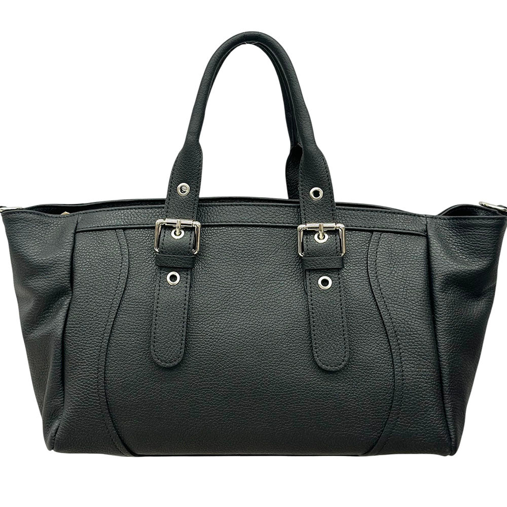 Adelvira Large Italian Cow Leather Tote Bag - Made In Italy