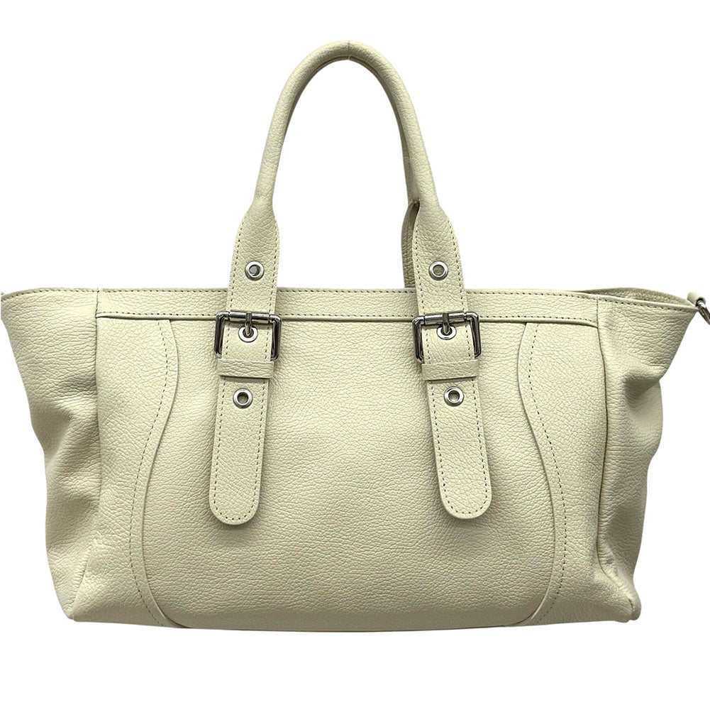 Adelvira Large Italian Cow Leather Tote Bag - Made In Italy
