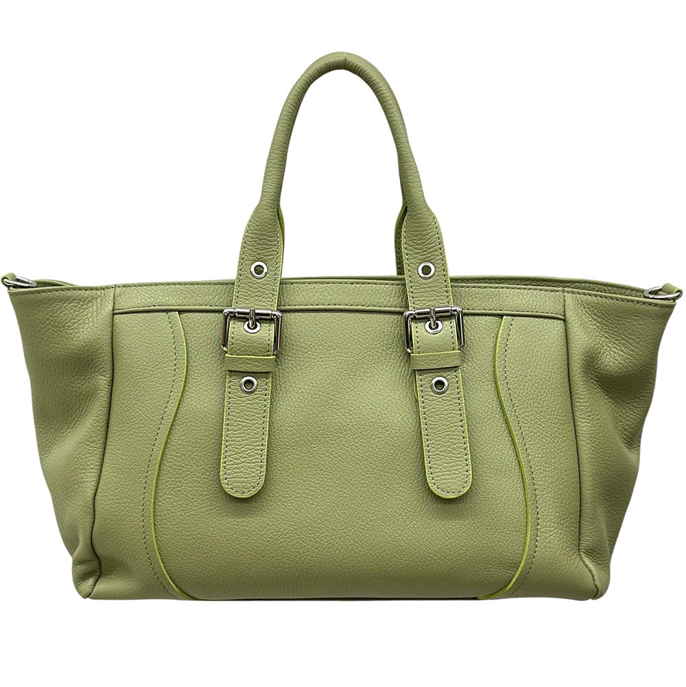 Adelvira Large Italian Cow Leather Tote Bag - Made In Italy