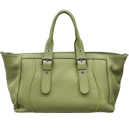 Adelvira Large Italian Cow Leather Tote Bag - Made In Italy